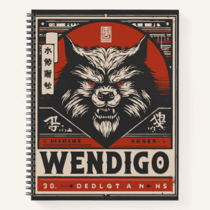 Vintag Wendigo Legend   Native Cryptid Art Notizbuch