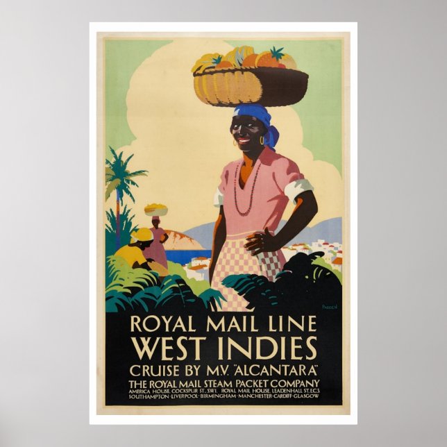 Vintag West Indies Travel Poster (Vorne)