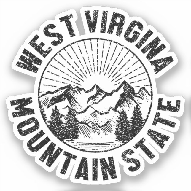 Vintag West Virginia Aufkleber (Vorderseite)