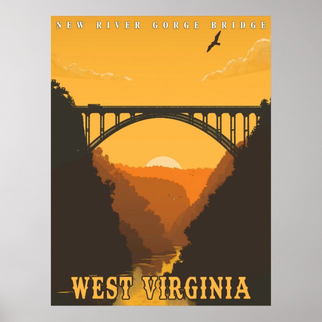 Vintag West Virginia Poster (Vorne)