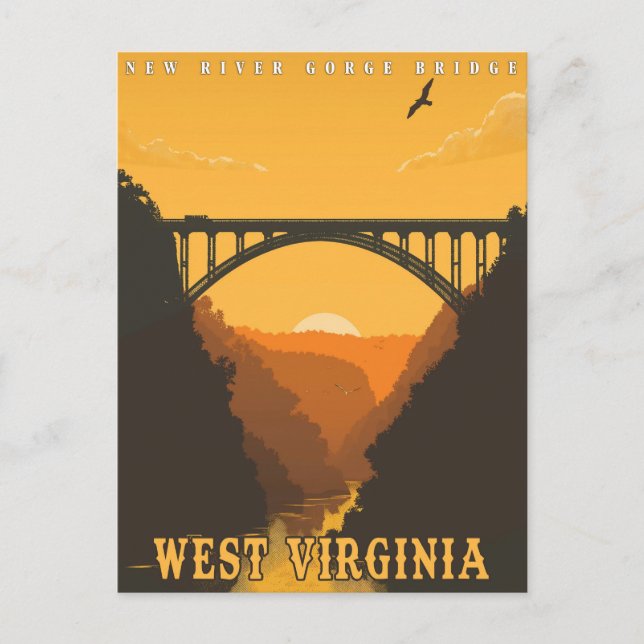 Vintag West Virginia Postkarte (Vorderseite)