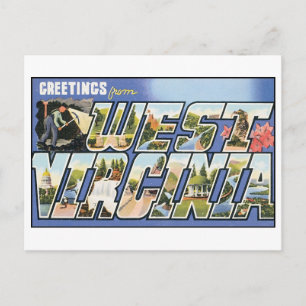 Vintag West Virginia Postkarte