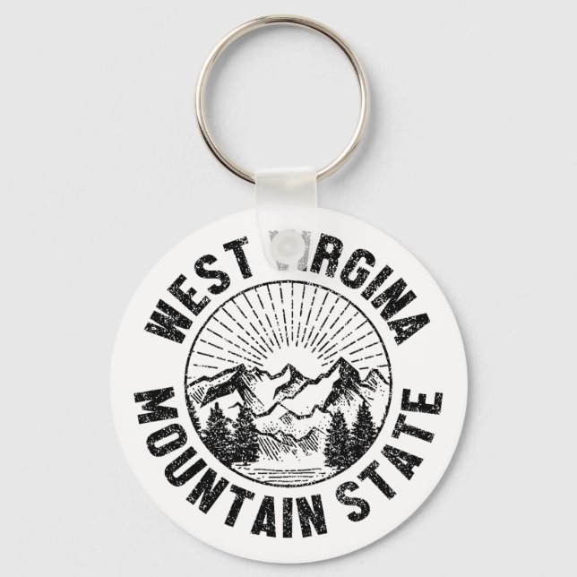 Vintag West Virginia Schlüsselanhänger (Vorderseite)