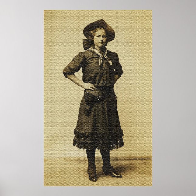 Vintag Western Cowgirl Foto Poster (Vorne)