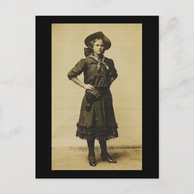 Vintag Western Cowgirl Foto Postkarte (Vorderseite)
