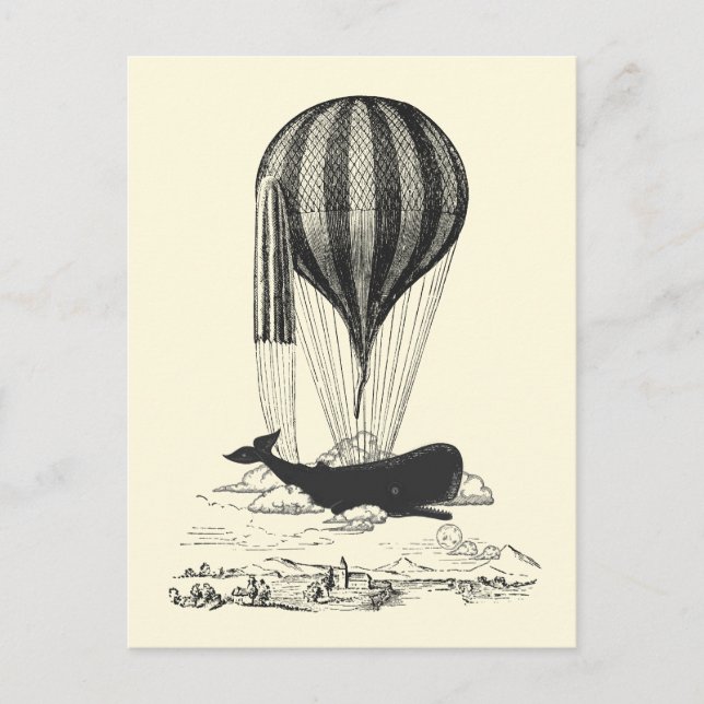 Vintag Whale Lover Design Postkarte (Vorderseite)
