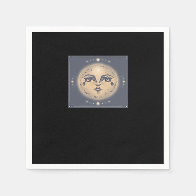 Vintag Whimsigoth Moon Serviette (Vorderseite)