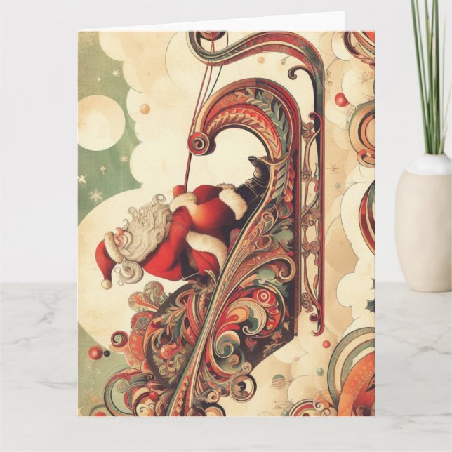 Vintag/whimsistisch/santa/Christmas Karte (Vorderseite)