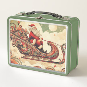 Vintag/whimsistisch/santa/Christmas Metall Brotdose
