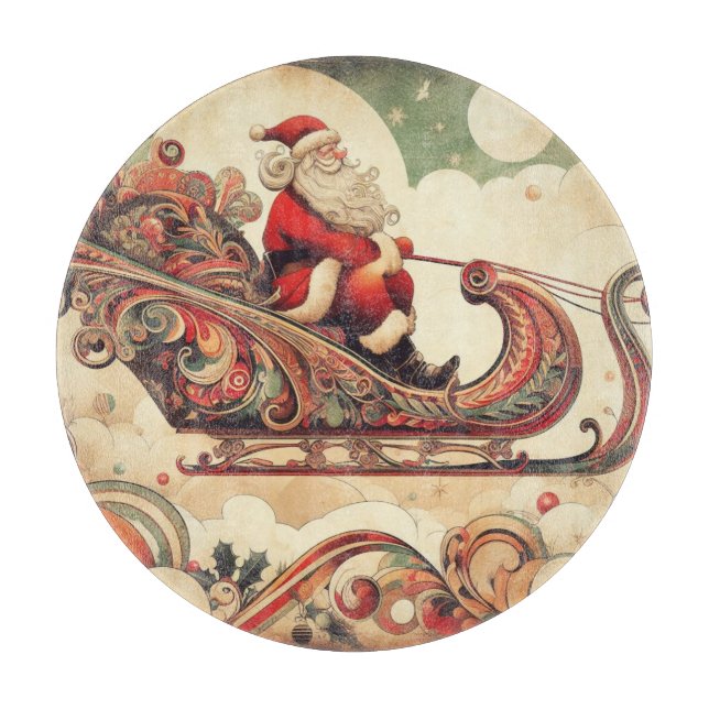 Vintag/whimsistisch/santa/Christmas Schneidebrett (Vorderseite)