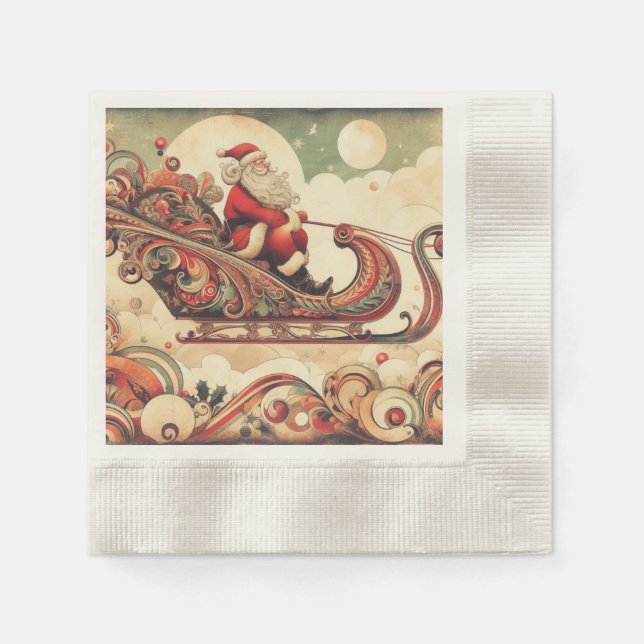 Vintag/whimsistisch/santa/Christmas Serviette (Vorderseite)