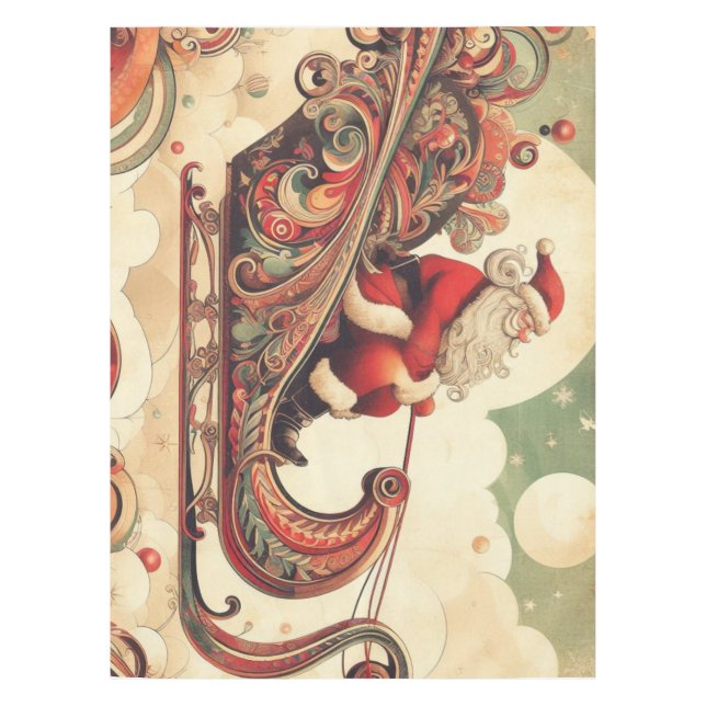 Vintag/whimsistisch/santa/Christmas Tischdecke (Vorderseite)
