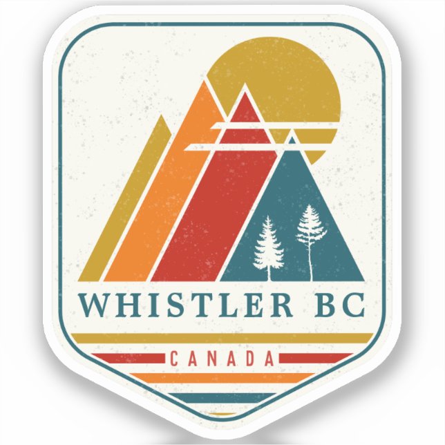 Vintag Whistler Canada Ski Souvenir 1980er Aufkleber (Vorderseite)