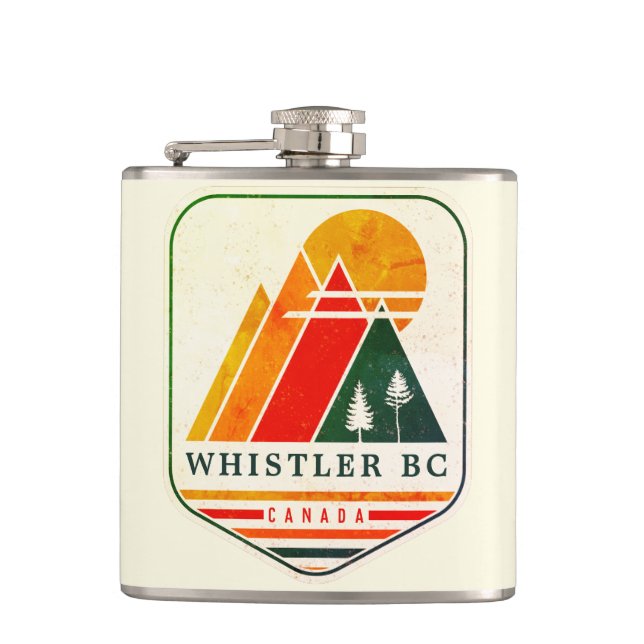 Vintag Whistler Canada Ski Souvenir 1980er Flachmann (Vorderseite)