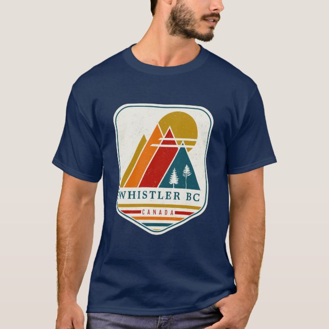 Vintag Whistler Canada Ski Souvenir 1980er T-Shirt (Vorderseite)