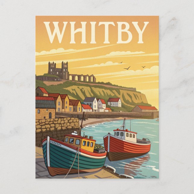 Vintag Whitby Travel Postkarte (Vorderseite)