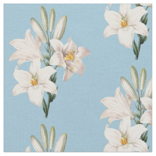 Vintag White Lilies Floral Stoff