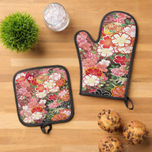 Vintag White Red Japanisch Kimono Blume