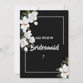 Vintag White Rose Bridesmaid Einladung