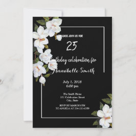 Vintag White Rose Geburtstag Einladung