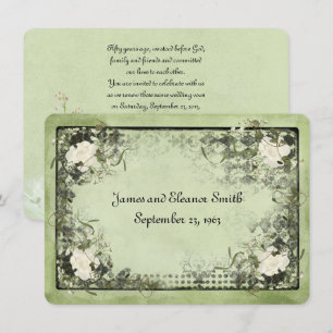 Vintag White Roses Vow Renewal Einladung