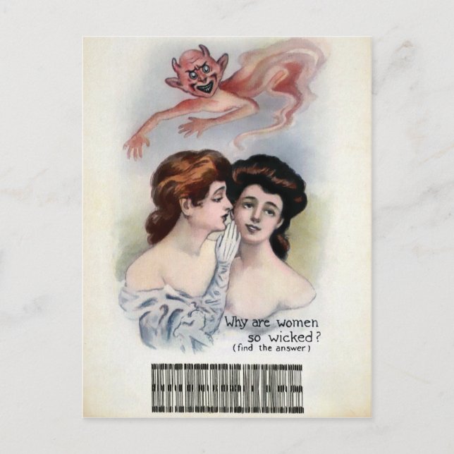 Vintag-Wicked-Frau Postkarte (Vorderseite)