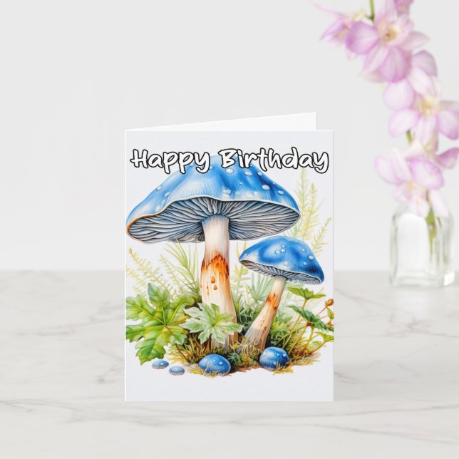 Vintag Wild Mushroom Illustration Geburtstag Karte (Orchidee)