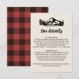 Vintag Wilderness Karierte Hochzeitskarte Begleitkarte