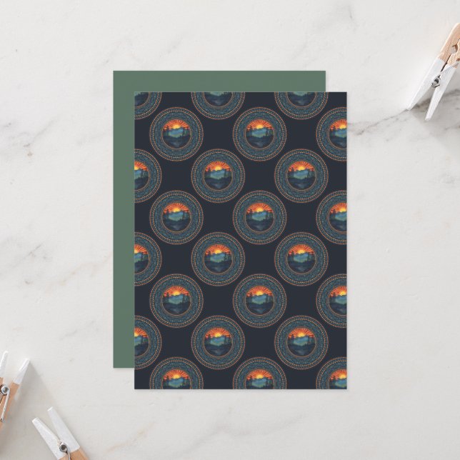 Vintag Wilderness Polka Dot Mandala Einladung (Vorderseite/Rückseite Beispiel)