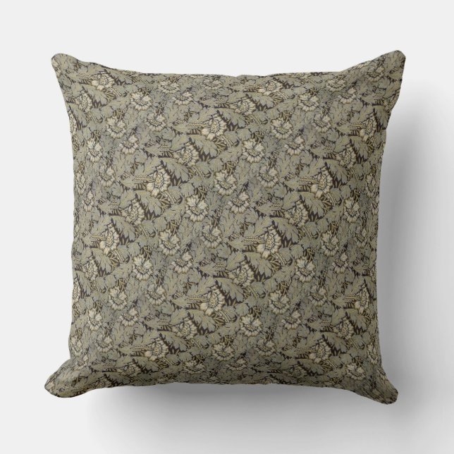 Vintag William Morris Anemone Throw Pillow Kissen (Vorderseite)