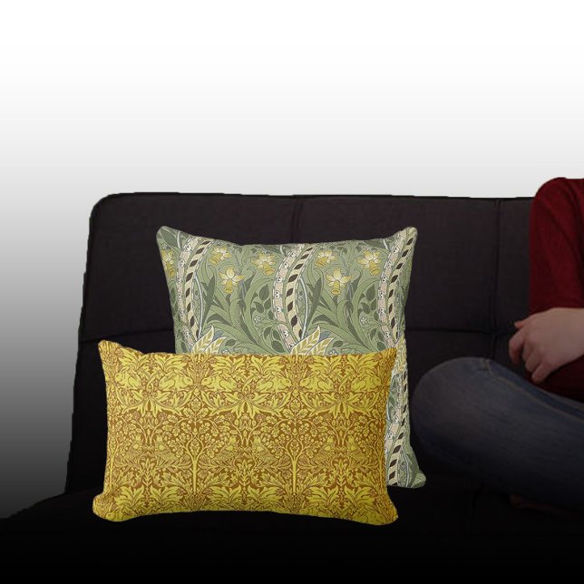 Vintag William Morris Daffodil Blume Gelb Kissen (Von Creator hochgeladen)