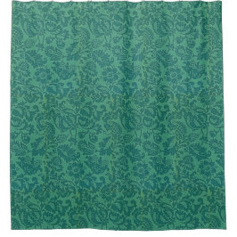 Vintag William Morris floral Pattern Green Duschvorhang