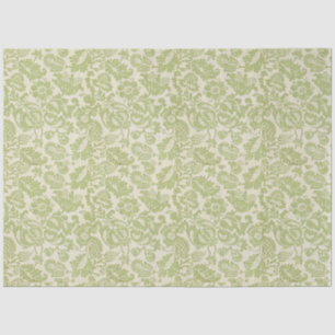 Vintag William Morris floral Pattern Green Seidenpapier