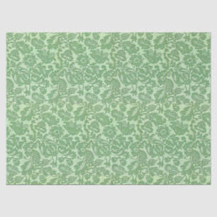 Vintag William Morris floral Pattern Green Seidenpapier