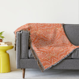 Vintag William Morris Floral Pattern White Orange Decke