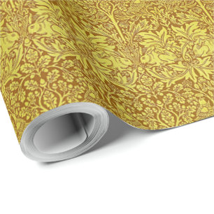 Vintag William Morris Forest Rabbit Bird Foliage Geschenkpapier