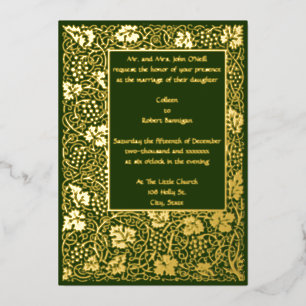 Vintag William Morris Kelmscott Grapevine Border Folieneinladung