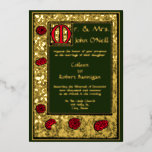 Vintag William Morris Kelmscott Press Floral Rose Folieneinladung<br><div class="desc">Dieses ist aus dem antiken Viktorianischen Zeitalter 1896 Holzschnitt Blatt von The Works of Geoffrey Chaucer von Kelmscott Press mit William Morris und Edward Burne-Jones abgeleitet. William Morris war eine prominente Figur in der britischen Kunst- und Handwerksbewegung. Alle Farben können individuell angepasst werden. Sie können den Text leicht personalisieren und...</div>