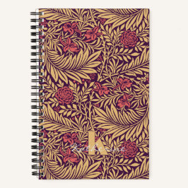 Vintag William Morris Larkspur Pattern Monogram Notizbuch