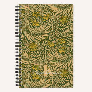 Vintag William Morris Larkspur Pattern Monogram Notizbuch