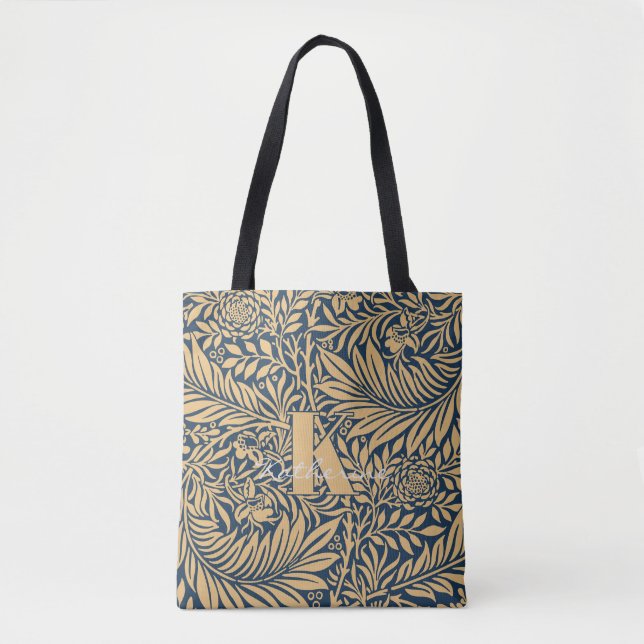 Vintag William Morris Larkspur Pattern Monogram Tasche (Vorderseite)