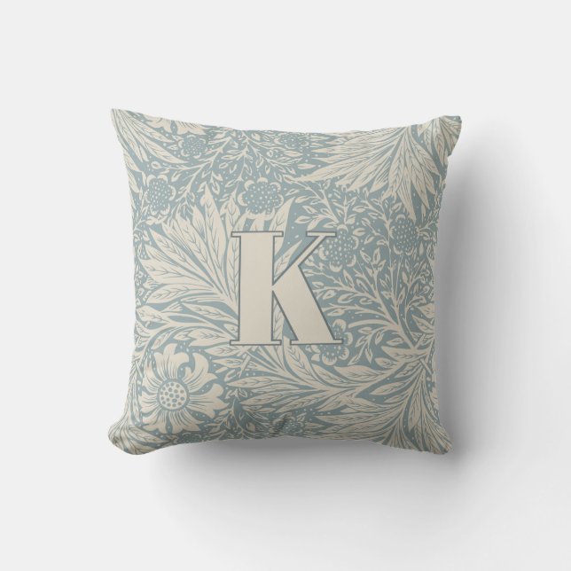 Vintag William Morris Marigold Pattern Monogram Kissen (Vorderseite)