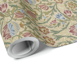 Vintag William Morris Pink Blue Brocade Geschenkpapier