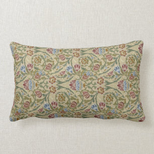 Vintag William Morris Pink Blue Brocade Lendenkissen