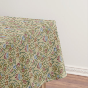 Vintag William Morris Pink Blue Brocade Tischdecke