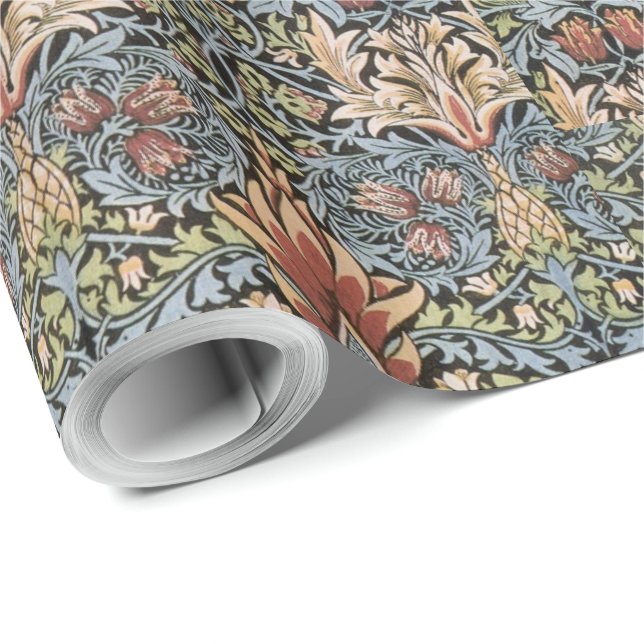 Vintag William Morris Snakehead Wrapping Paper Geschenkpapier (Rolleneckpunkt)