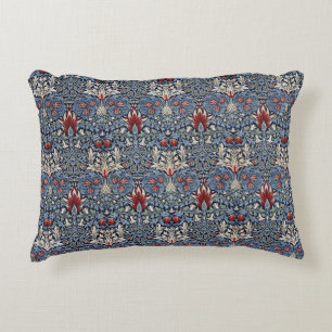 Vintag William Morris Snakeshead Fritillary Red Dekokissen
