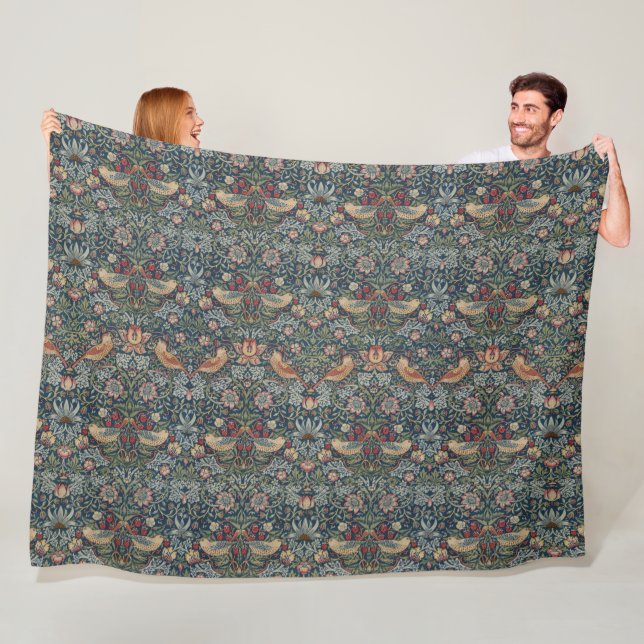 Vintag William Morris Strawberry Thief Fleecedecke (Beispiel)