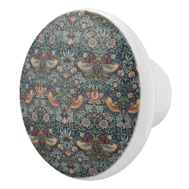 Vintag William Morris Strawberry Thief Keramikknauf (Rechts)