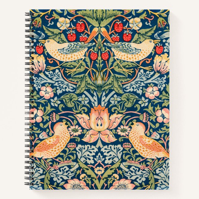 Vintag William Morris Strawberry Thief Pattern Notizbuch (Vorderseite)